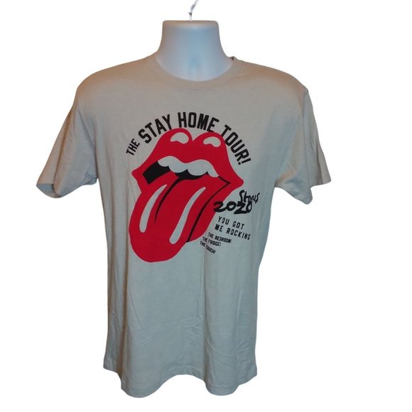 Next Level Other - The Rolling Stones The Stay At Home Tour 2020 Tongue Logo Rock Shirt Sz. M